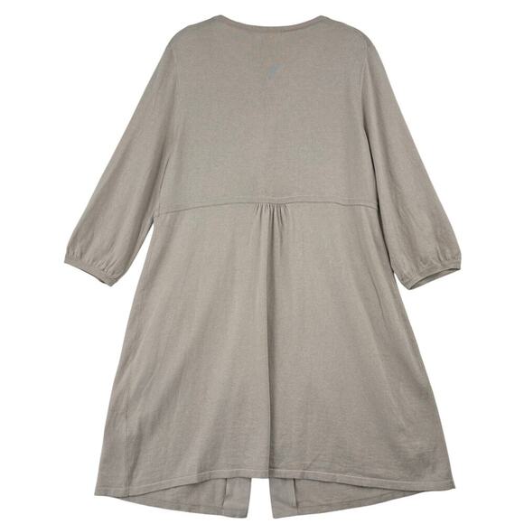 Boden Cardigan Sweater Tunic Size 14 Beige Silk Cotton Cashmere Embellished Snap - Picture 8 of 11